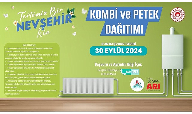 Nevşehir Belediyesi’nden kombi ve petek desteği.